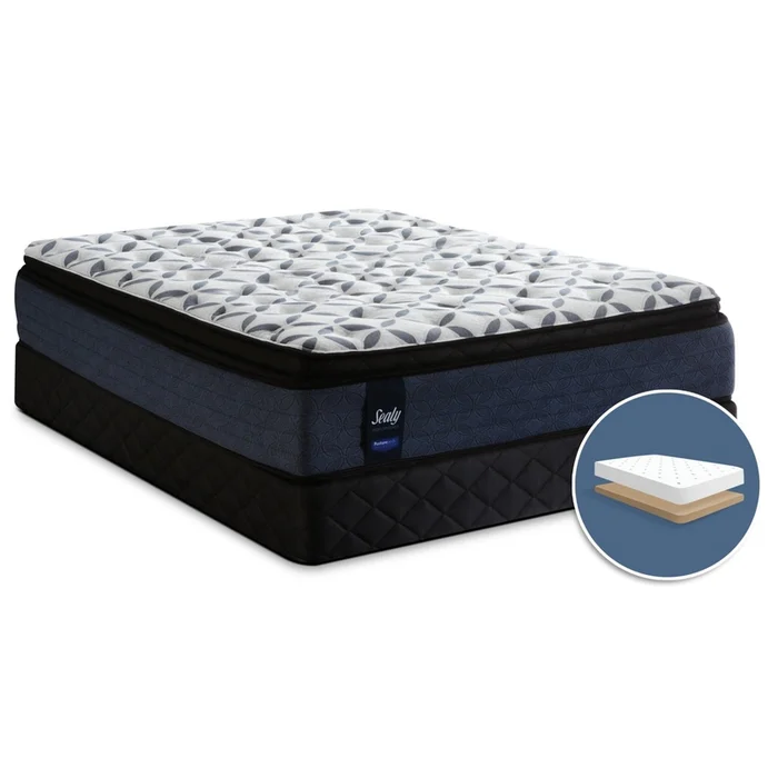 Sealy Posturepedic Kingsmill Pillow-Top Plush Low-Profile Queen Mattress Set|Ensemble moelleux plateau-coussin profil bas Kingsmill Posturepedic de Sealy pour grand lit