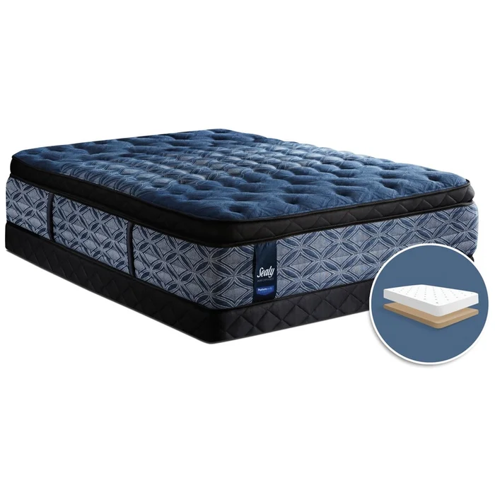 Sealy Posturepedic Plus Mornington Medium Euro Pillow-Top Low-Profile Queen Mattress Set|Ensemble semi-ferme Euro-plateau profil bas Mornington Posturepedic Plus Sealy pour grand lit