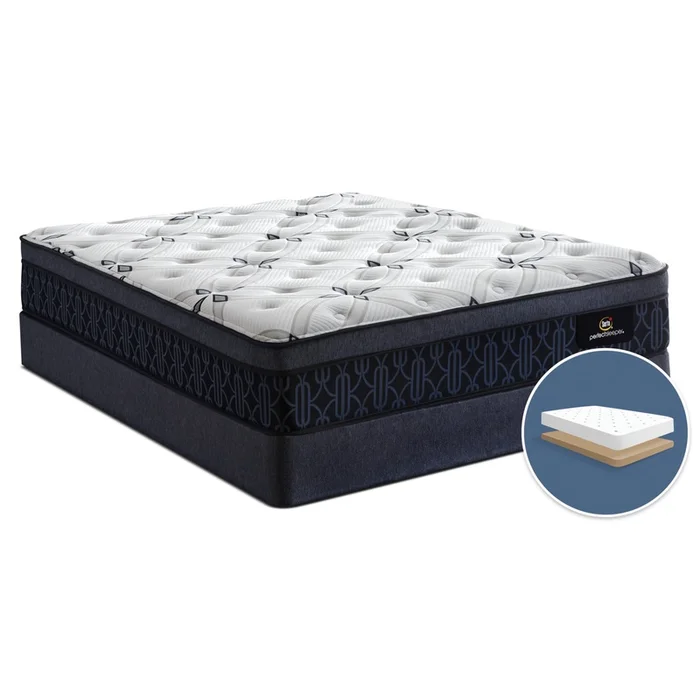 Serta Perfect Sleeper Watson Firm Euro-Top Low-Profile Queen Mattress Set|Ensemble matelas ferme Euro-plateau profil bas Watson Perfect Sleeper de Serta pour grand lit