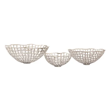 Shore Weave Baskets – Set of 3 in Nickel (45|H0807-9794/S3)