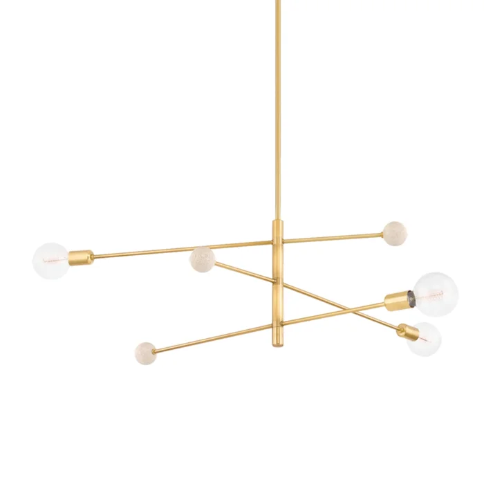 SLATER 3-Light Chandelier in Aged Brass 31.75L x 65.75W x 16H