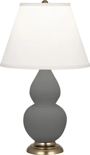 Small Double Gourd One Light Accent Lamp in Matte Ash Glazed Ceramic w/Antique Brassed (165|MCR50)