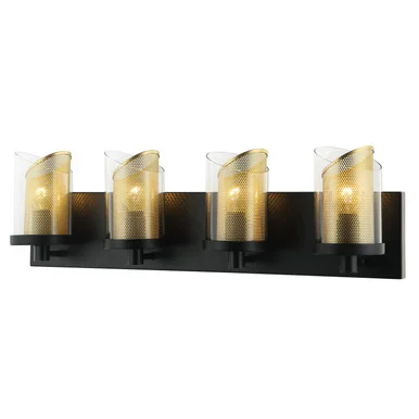So Inclined Four Light Bath in Black/Gold (137|246B04BLGO)
