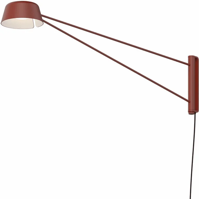 Sonneman 2031.73 Ray Contemporary Oxide Red LED Wall Swing Arm Lamp