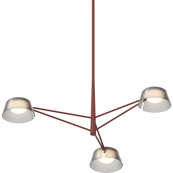 Sonneman 2033.73K Ray Contemporary Oxide Red LED Chandelier Lighting