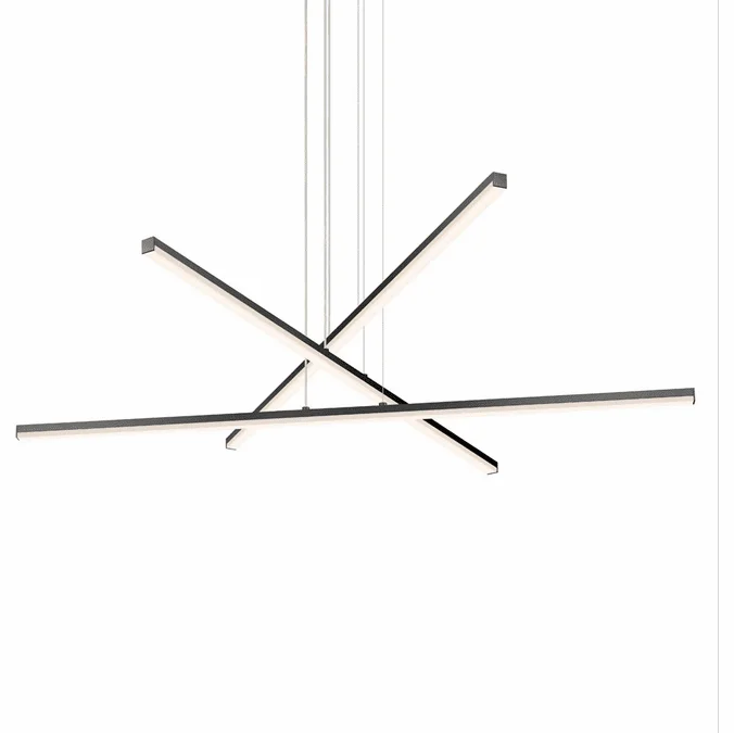 Sonneman 2763.25 Stix Modern Satin Black LED Multi Drop Ceiling Lighting