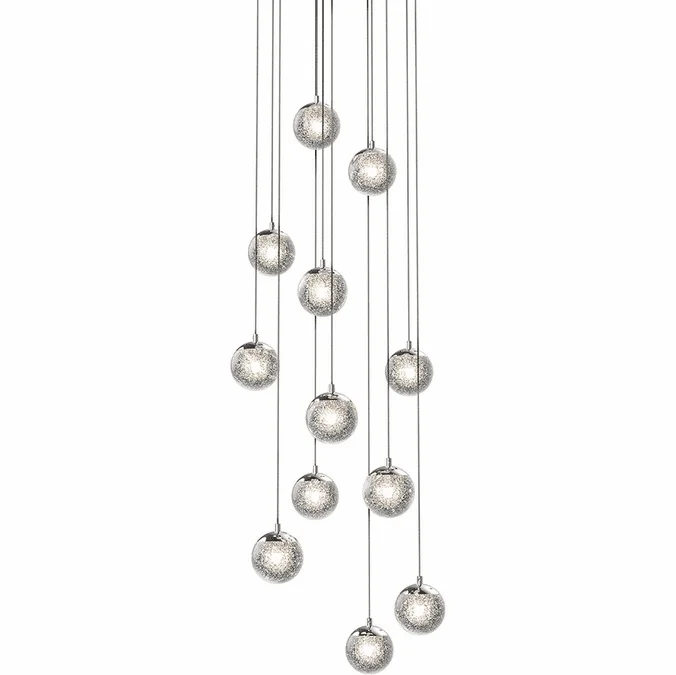 Sonneman 2965.01 Champagne Bubbles Modern Polished Chrome LED Multi Drop Lighting