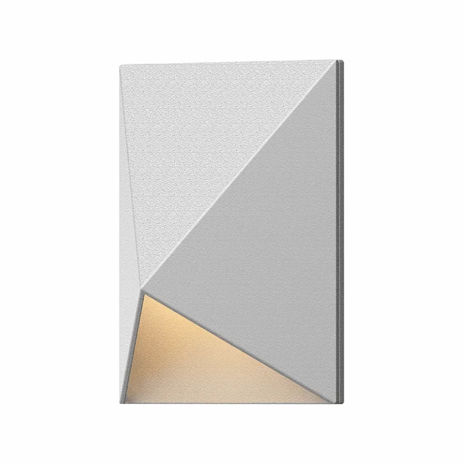 Sonneman 7320.98.WL Triform Compact Modern Textured White LED Exterior Wall Sconce Light