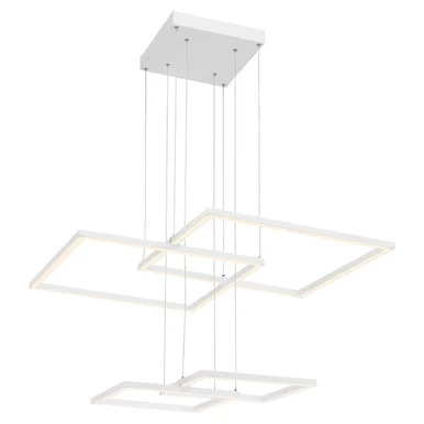 Squared LED Pendant in White (18|63968LEDD-WH/ACR)