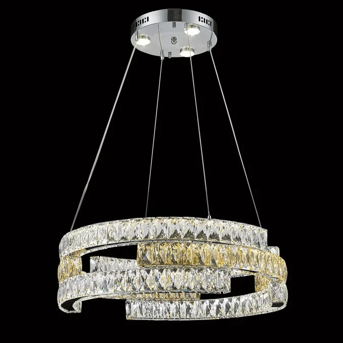 StarFire Crystal LD0424CC Clear and Champagne Crystal LED 24″ Hanging Lamp