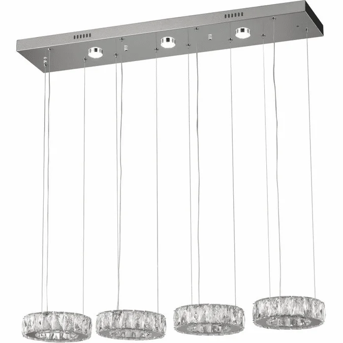 StarFire Crystal LD0708CH Chrome LED Multi Ceiling Light Pendant