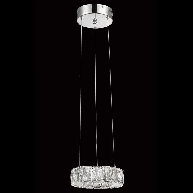 StarFire Crystal LD0715CH Chrome LED 14″ Pendant Lamp