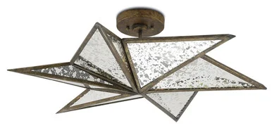 Stargazer Collection Three Light Semi-Flush Mount in Pyrite Bronze/Raj Mirror (142|9999-0031)