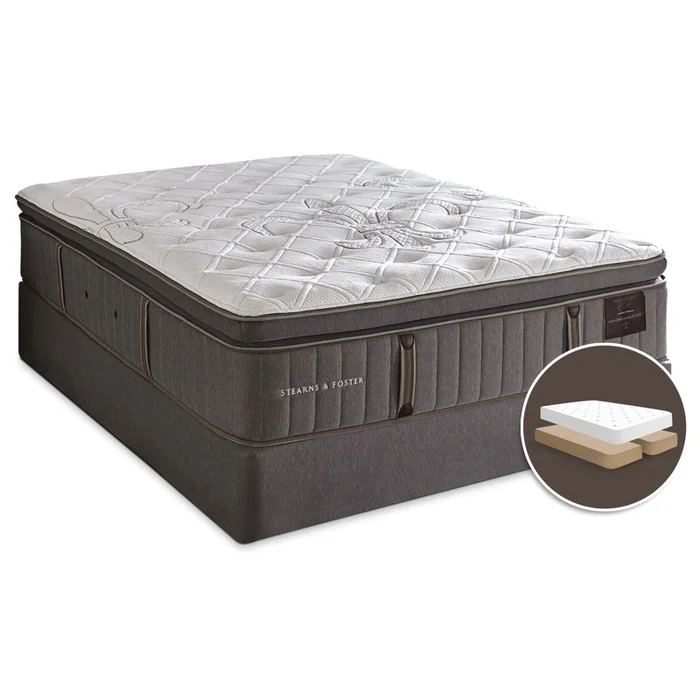 Stearns & Foster Eastminster Pillow-Top Split Queen Mattress Set|Ensemble matelas plateau-coussin divis Eastminster de Stearns & Foster pour grand lit