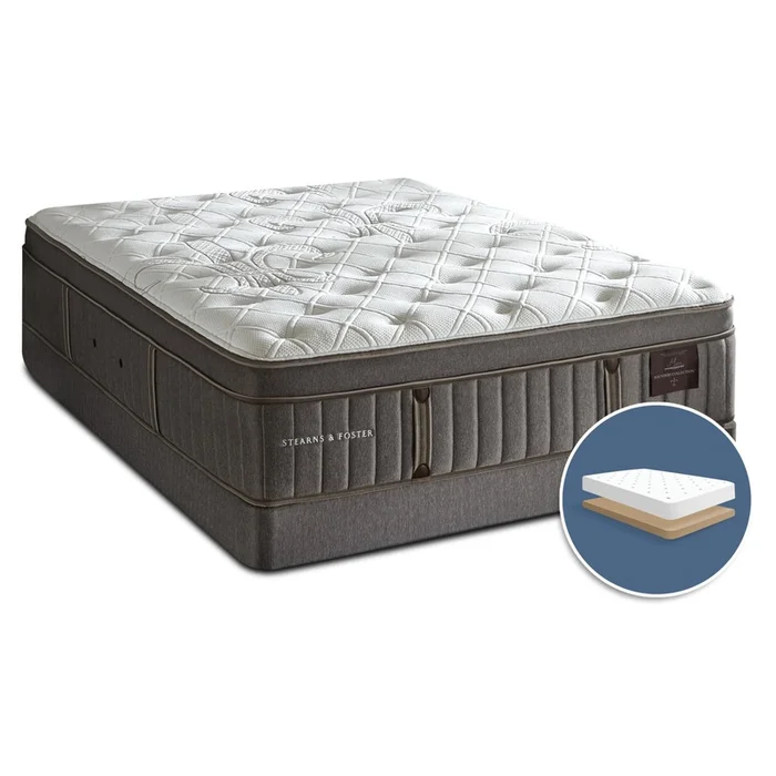 Stearns & Foster Wynford Plush Euro-Top Low-Profile Queen Mattress Set|Ensemble matelas moelleux Euro-plateau profil bas Wynford de Stearns & Foster pour grand lit
