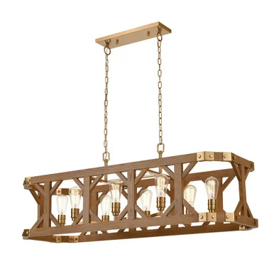 Structure Eight Light Island Pendant in Medium Oak (45|33325/8)