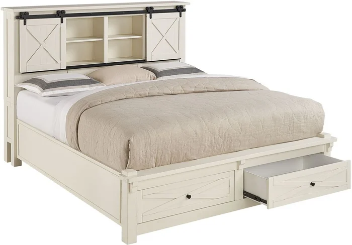 Sun Valley Eastern King Storage Bed in White SUVWT5131
