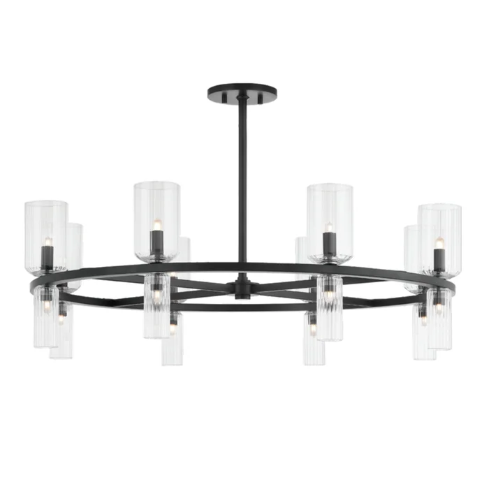 Tabitha 16-Light Chandelier in Soft Black 12L x 33.75W x 11H