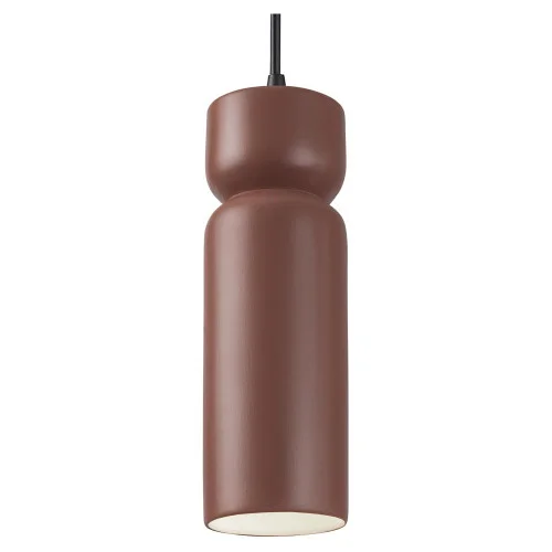 Tall Hourglass LED Pendant (254|CER-6510-CLAY-MBLK-BKCD-LED1-700)