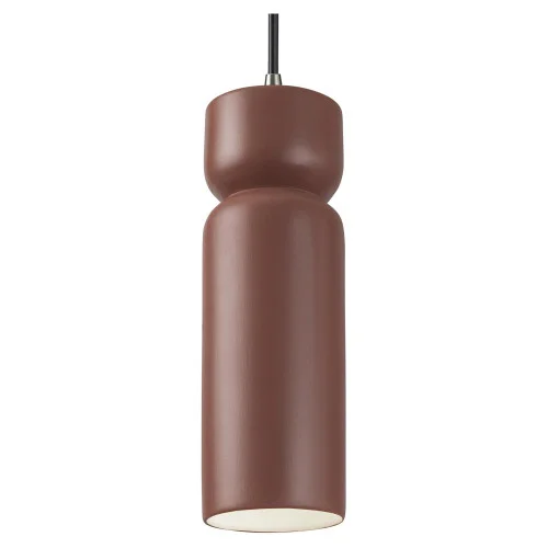 Tall Hourglass LED Pendant (254|CER-6510-CLAY-NCKL-BKCD-LED1-700)