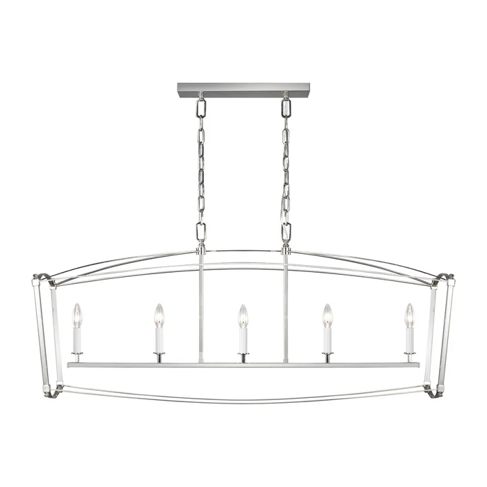 Thayer Five Light Linear Chandelier in Polished Nickel (454|F3326/5PN)