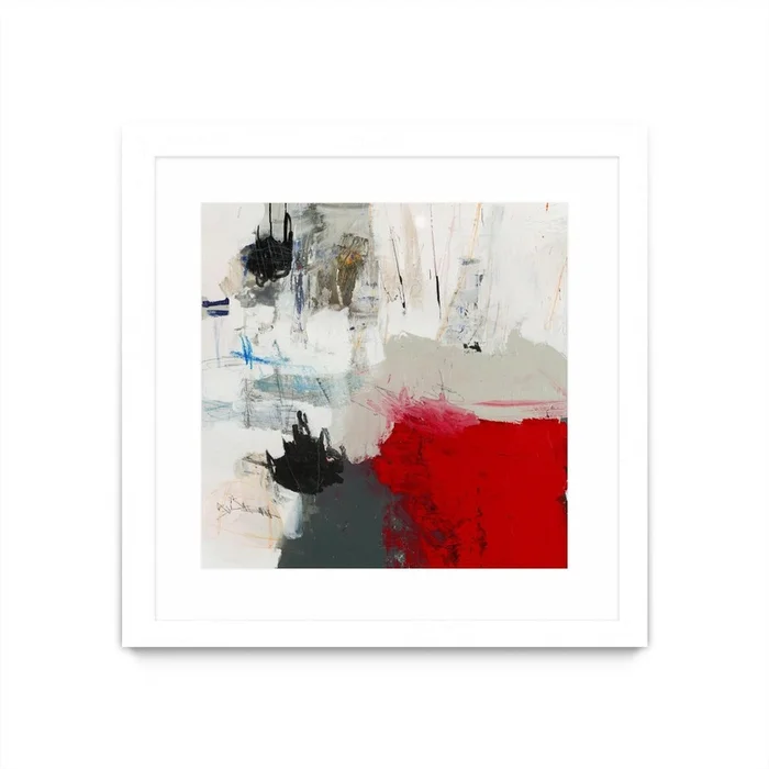 The Mountain Comes To You Matted and Framed White 36×36 Wall Art|uvre dart murale encadre blanche et mate The Mountain Comes To You 36×36