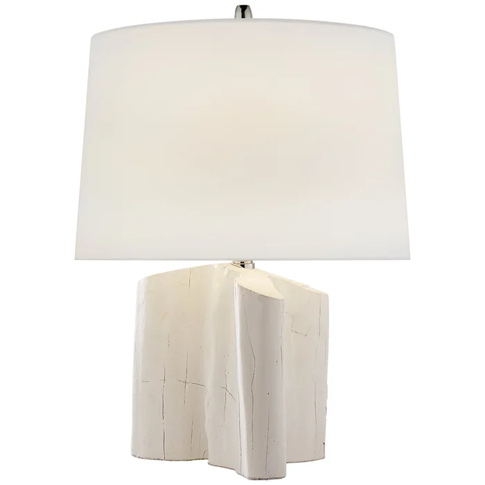 Thomas O’Brien Carmel Table Lamp in Plaster White with Linen Shade W14″ x H19.25″