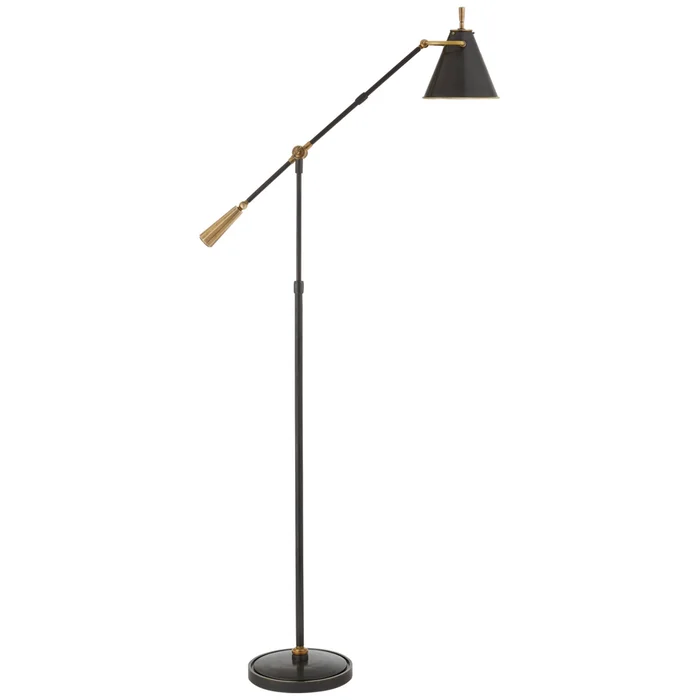Thomas O’Brien Goodman Floor Lamp in Bronze and Brass W9.5″ x H44.75″ – 80″