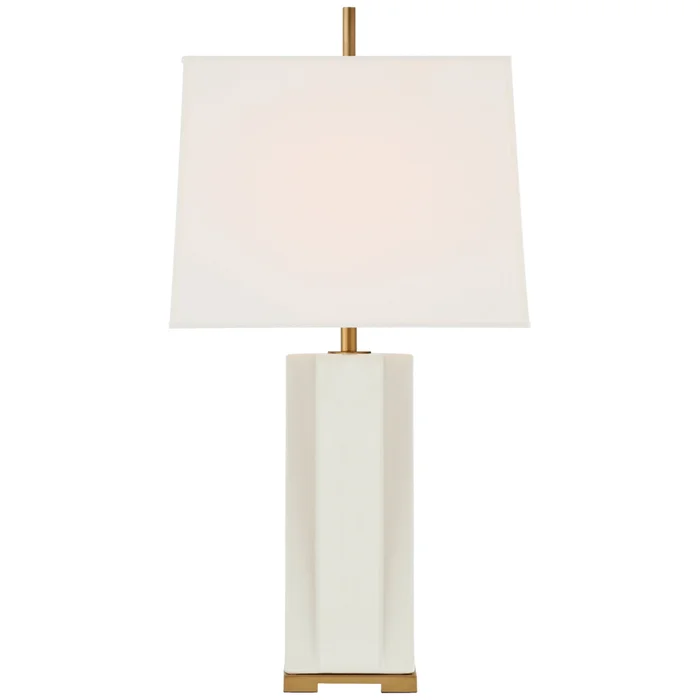 Thomas O’Brien Niki Medium Table Lamp in Ivory with Linen Shade W13″ x H26″