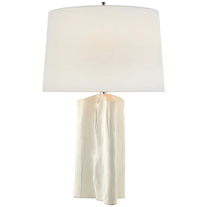 Thomas O’Brien Sierra Buffet Lamp in Plaster White with Linen Shade Table Lamp W17.5″ x H27.75″