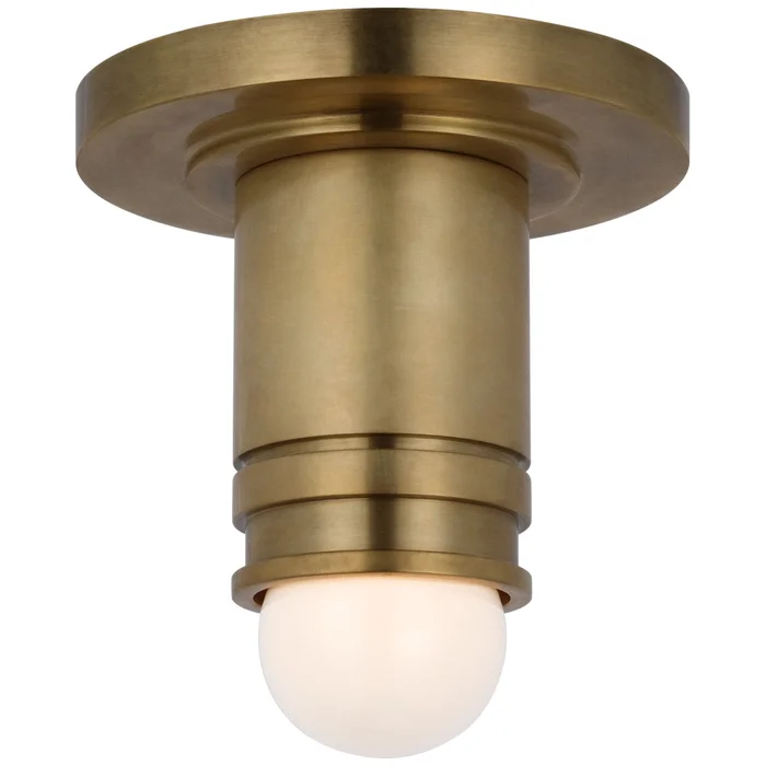 Thomas O’Brien Top Hat Mini Monopoint Flush Mount in Hand-Rubbed Antique Brass Ceiling Light W2.75″ x H5″