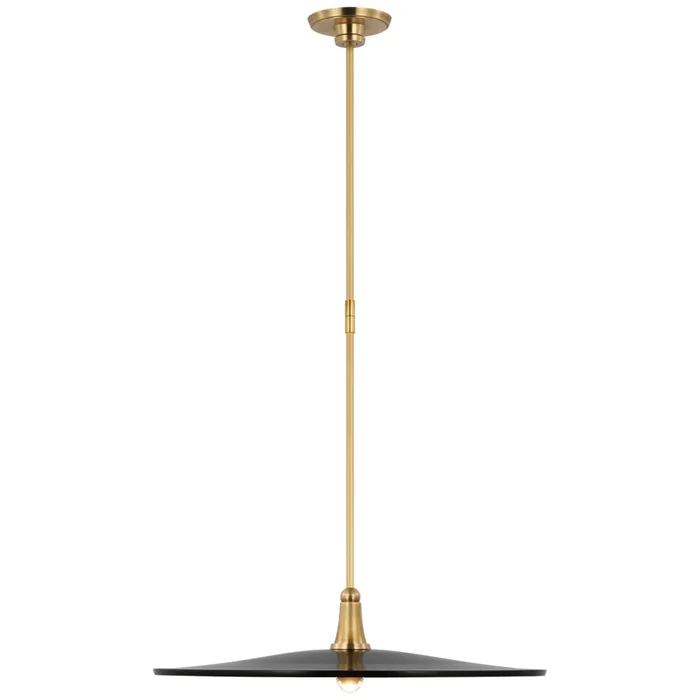 Thomas O’Brien Truesdell 24″ Pendant in Hand-Rubbed Antique Brass with Bronze Shade Ceiling Light W24″