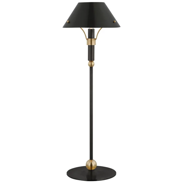 Thomas O’Brien Turlington Medium Table Lamp in Bronze and Hand-Rubbed Antique Brass with Bronze Shade W8.75″ x H26.75″
