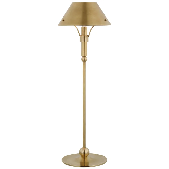 Thomas O’Brien Turlington Medium Table Lamp in Hand-Rubbed Antique Brass with Hand-Rubbed Antique Brass Shade W8.75″ x H26.75″