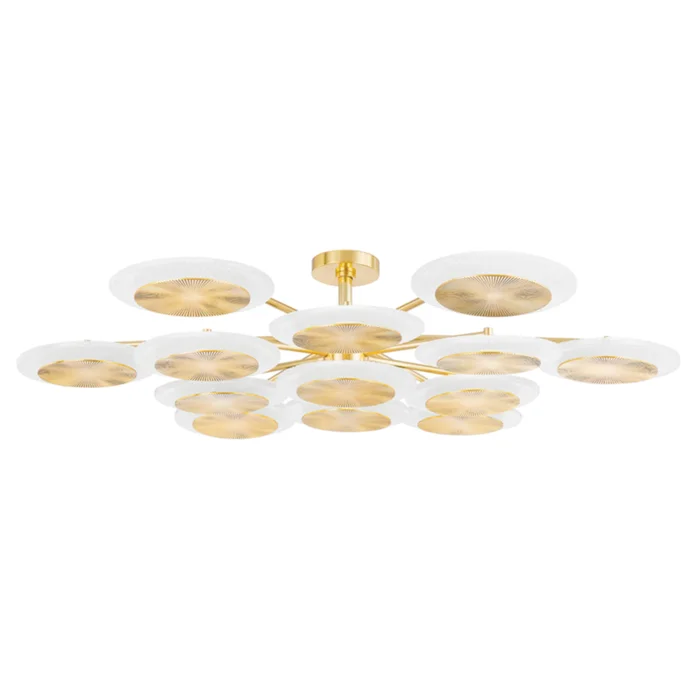Topaz 13-Light Semi Flush in Vintage Polished Brass 56.75L x 56.75W x 12H