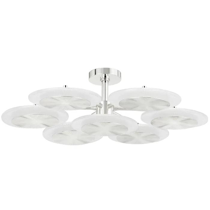 Topaz 7-Light Semi Flush in Polished Nickel 37.75L x 37.75W x 10.25H