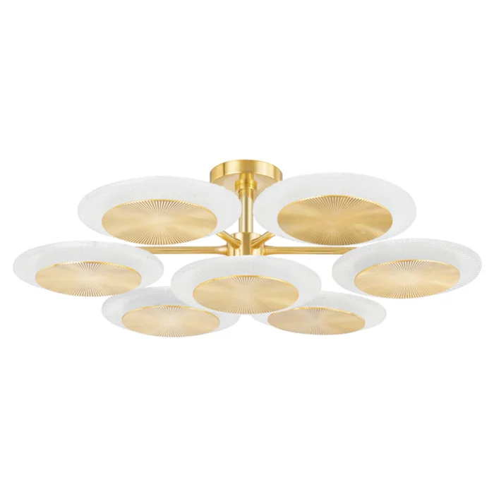Topaz 7-Light Semi Flush in Vintage Polished Brass 37.75L x 37.75W x 10.25H