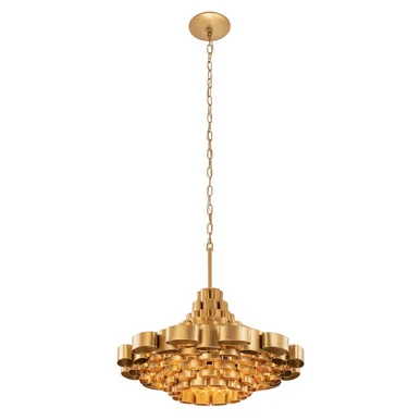 Totally Tubular Six Light Pendant in Antique Gold/Carbon Black (137|369P06AGCB)