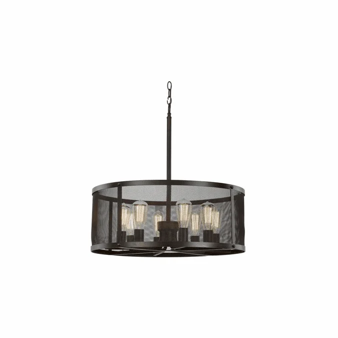 Trans Globe 10228-ROB Mesh Modern Rubbed Oil Bronze 25″ Drum Pendant Light Fixture