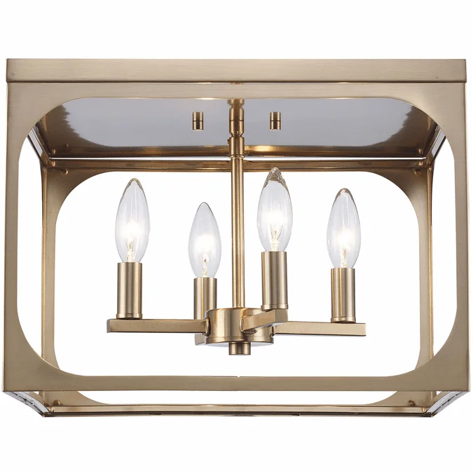 Trans Globe 11711 AG Ruby Ridge Modern Antique Gold Flush Mount Light Fixture