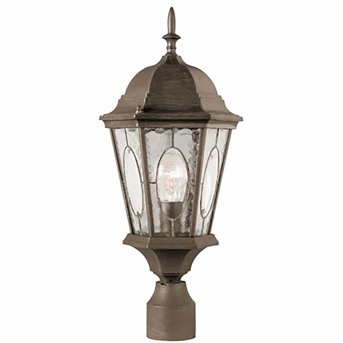 Trans Globe 4716 RT Villa Nueva Traditional Rust Outdoor Post Light Fixture