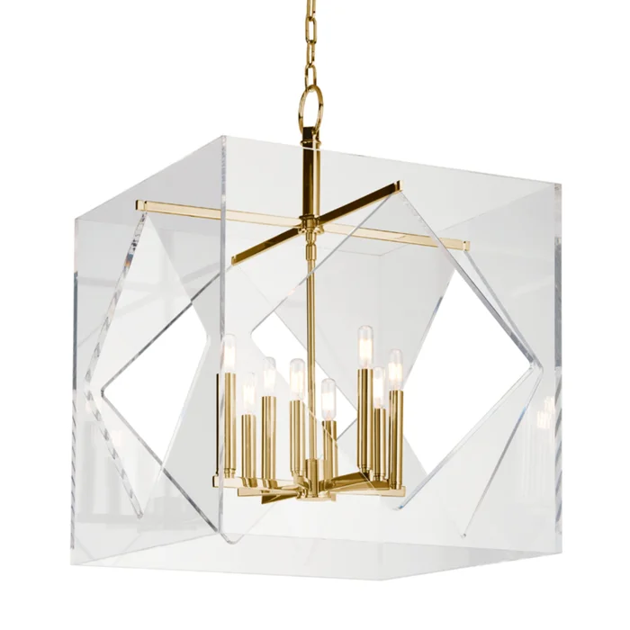 Travis 8-Light Chandelier in Aged Brass 24L x 24W x 32H