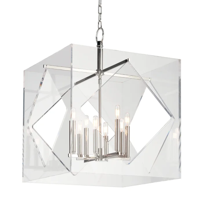 Travis 8-Light Chandelier in Polished Nickel 24L x 24W x 32H