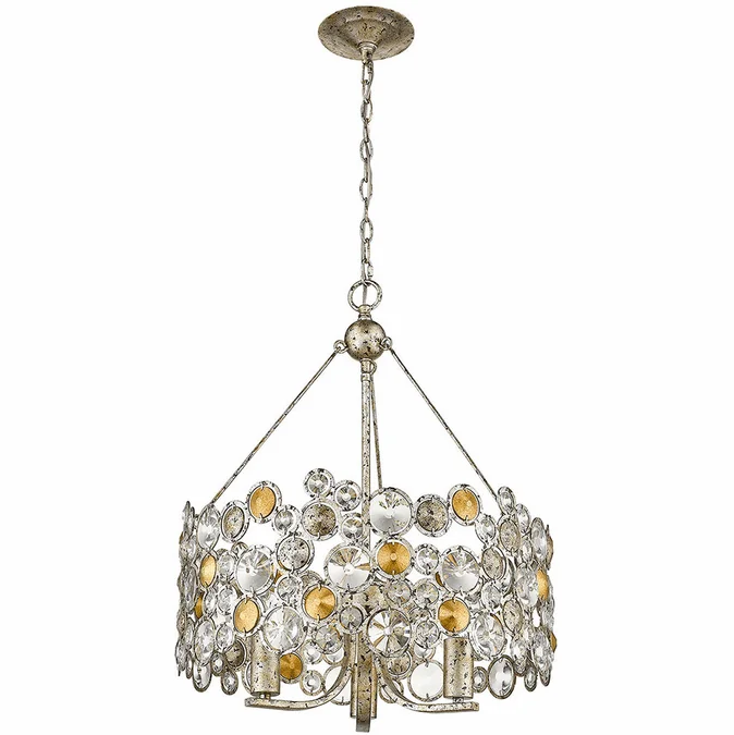 Trend TP10001ASL Vitozzi Antique Silver Leaf Mini Chandelier Light