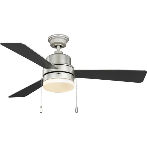 Trevina V 52” 3-Blade Indoor Painted Nickel Modern Ceiling Fan with Light Kit and White Opal Sha (149|P250076-152-WB)