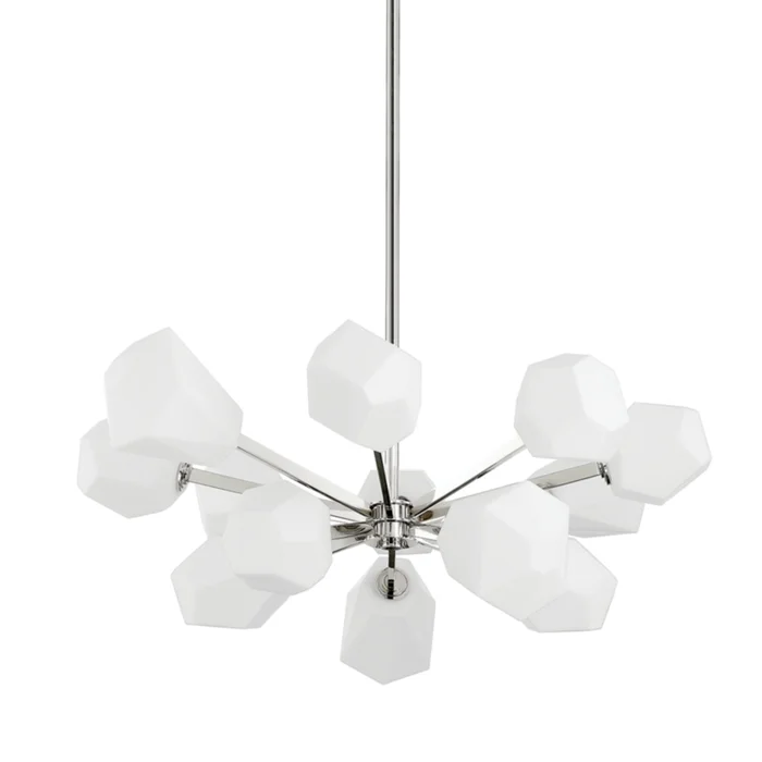 Tring 13-Light Chandelier in Polished Nickel by PEMBROOKE & IVES 35.25L x 35.25W x 16H