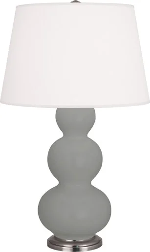 Triple Gourd One Light Table Lamp in Matte Smokey Taupe Glazed Ceramic w/Antique Silvered (165|MST42)