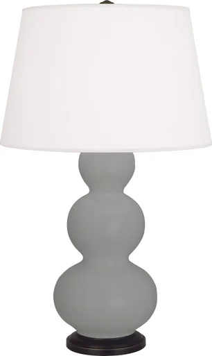 Triple Gourd One Light Table Lamp in Matte Smoky Taupe Glazed Ceramic w/Deep Patina Bronzeed (165|MST41)