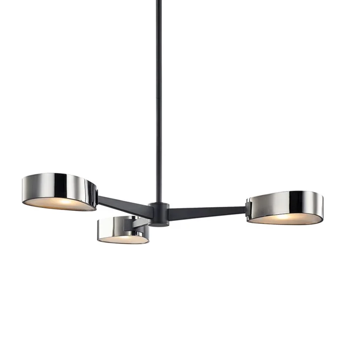 Troy Allisio 3-LT Chandelier – Carbide Black And Black Chrome – F7333