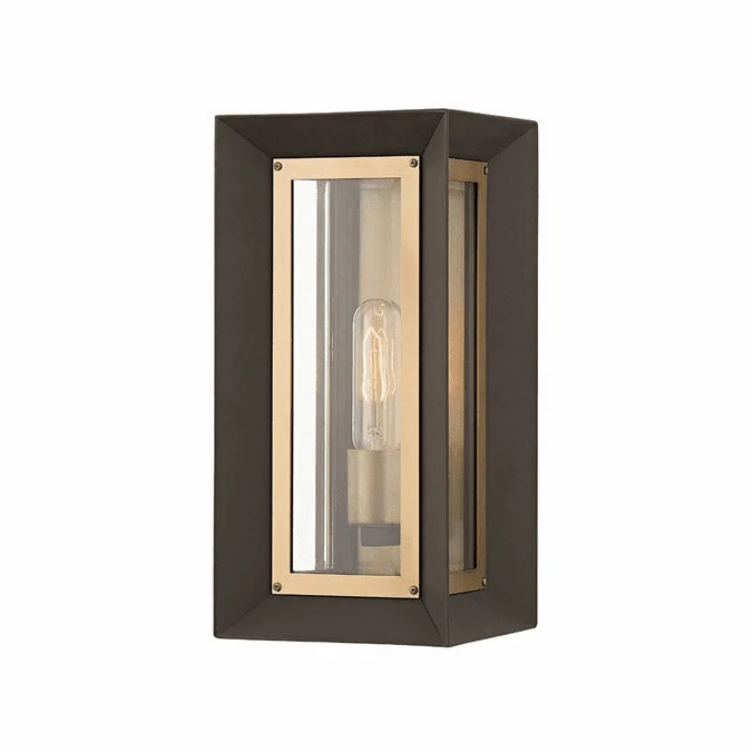 Troy B4051-TBZ/PBR Lowry Contemporary Textured Bronze / Patina Brass Outdoor Lighting Sconce